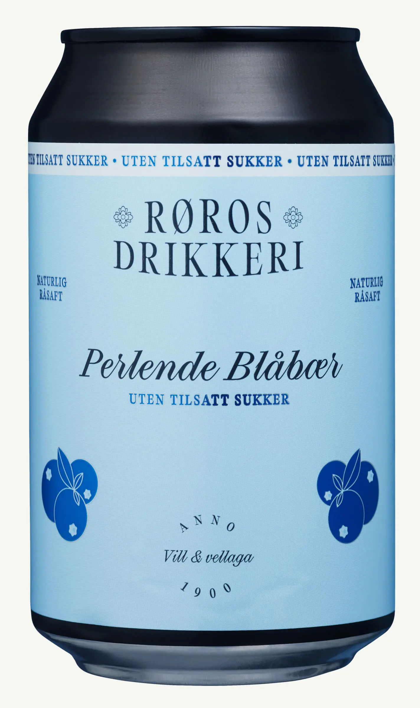 Perlende Blåbær uten tilsatt sukker.