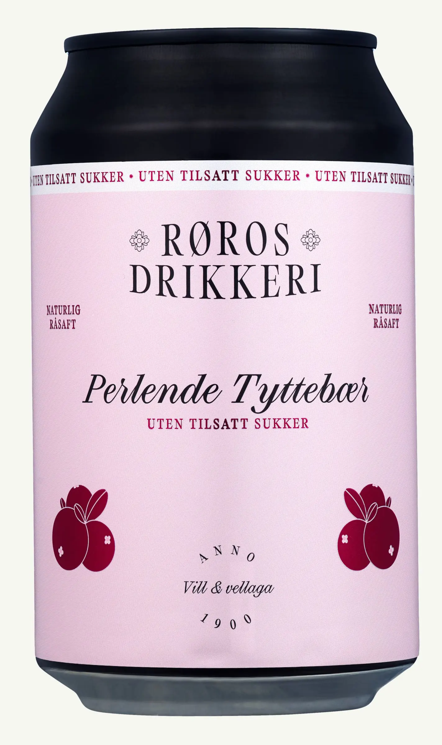 Perlende Tyttebær uten tilsatt sukker.